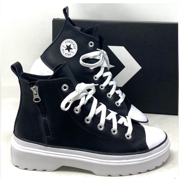 Converse Chuck Taylor Lugged Lift Platform Shoe Kid Leather A005540C NWOB - Picture 1 of 10